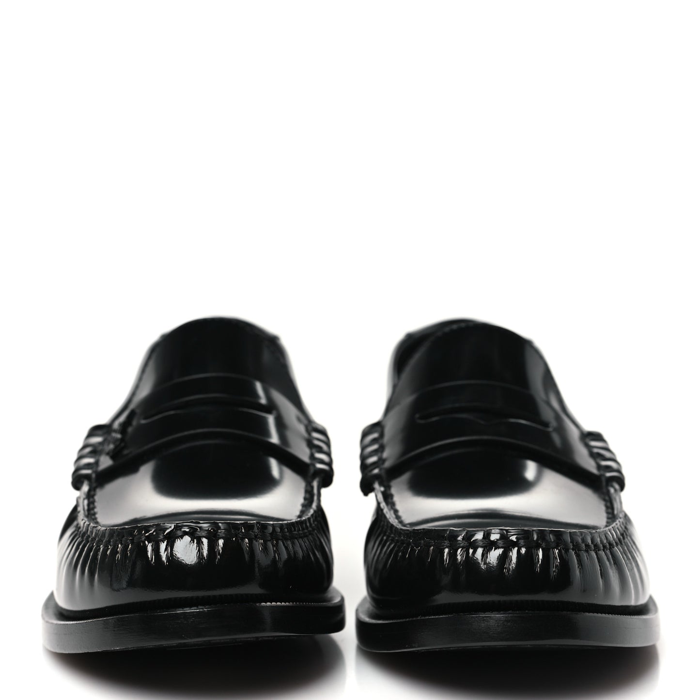Glazed Calfskin Chunky Le Loafer Penny Slippers 38.5 Black