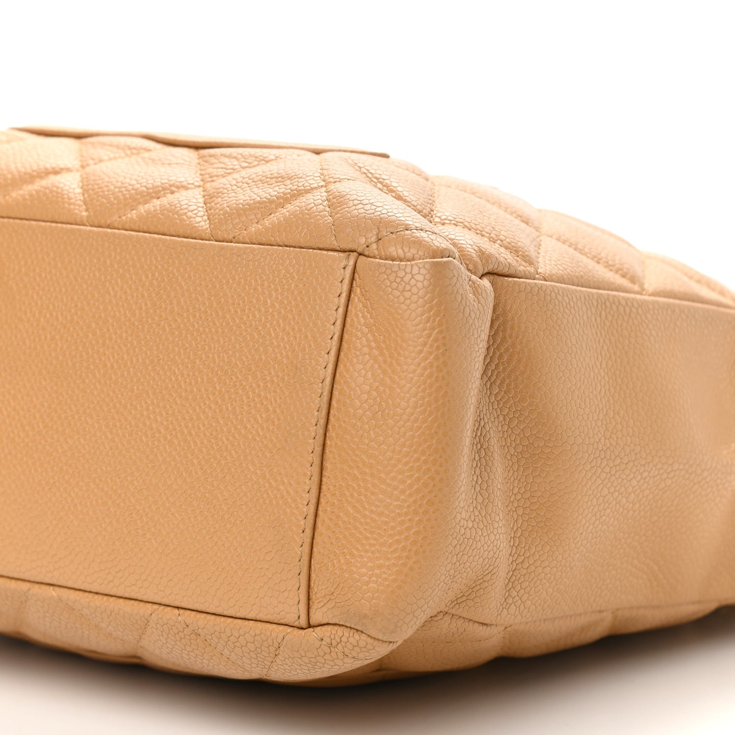 Caviar Quilted Petit Shopping Tote PST Dark Beige