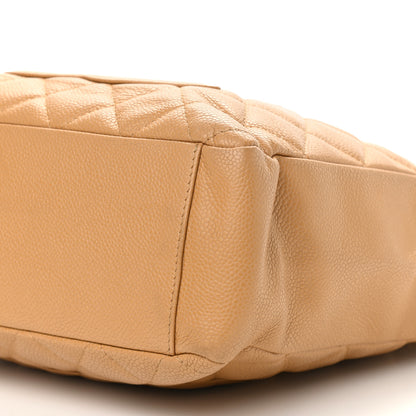 Chanel Caviar Quilted Petit Shopping Tote PST Dark Beige 10 of 13