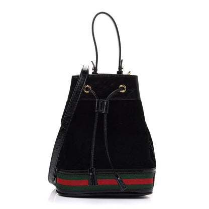 Gucci Suede Patent Web Small Ophidia Bucket Bag Black 1 of 10