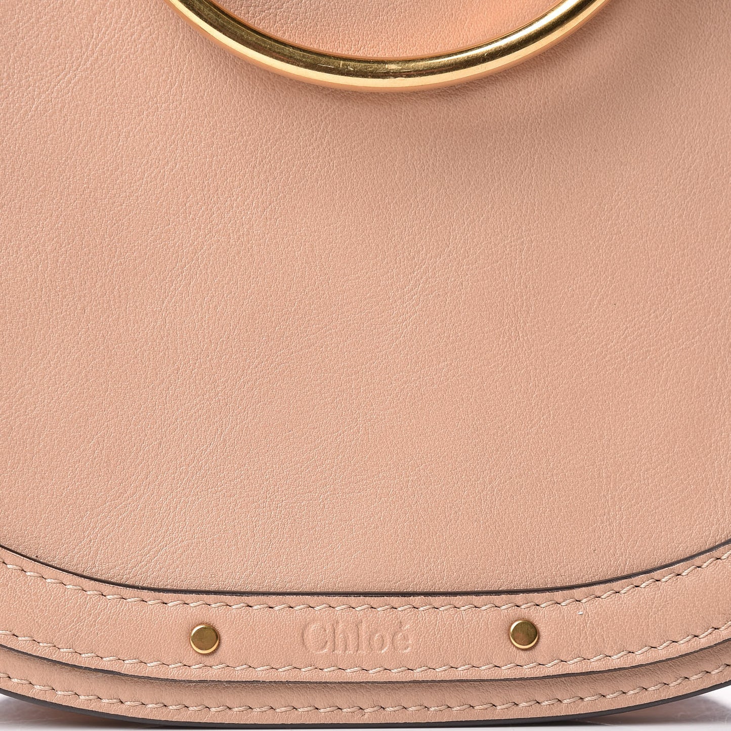 Calfskin Suede Medium Nile Bracelet Bag Biscotti Beige