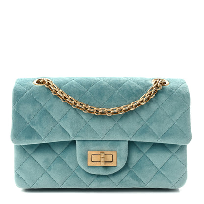 Chanel Velvet Quilted Mini 2.55 Reissue Flap Light Blue 1 of 11