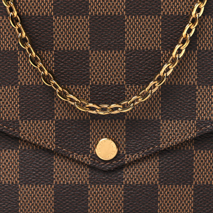 Louis Vuitton Damier Ebene Pochette Felicie Chain Wallet 8 of 11
