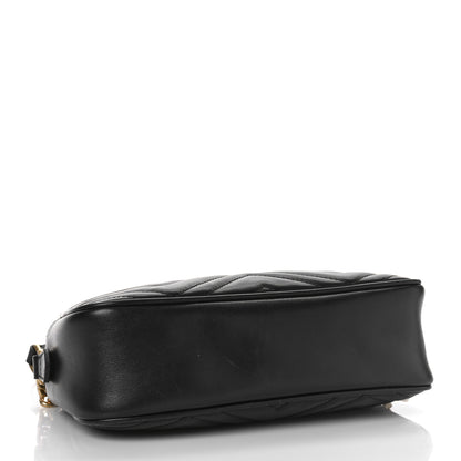 Gucci Calfskin Matelasse Small GG Marmont Chain Shoulder Bag Black 3 of 11