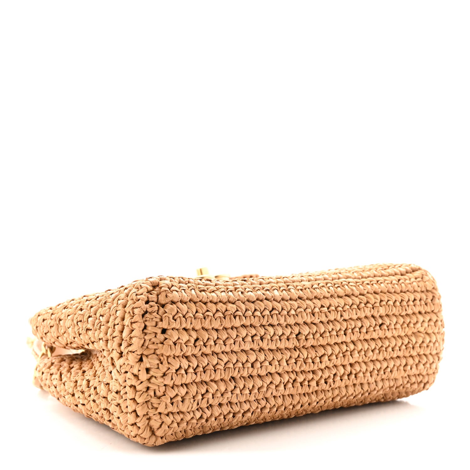 Chanel Braided Raffia Nano Kelly Flap Bag Dark Beige 4 of 10