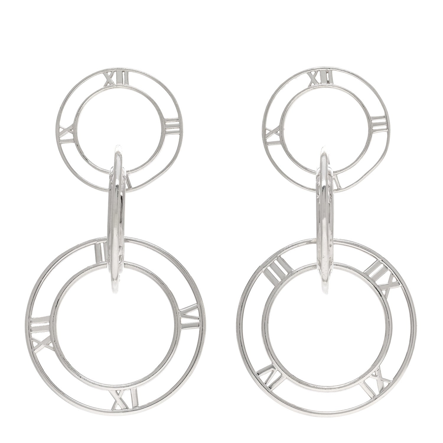 Tiffany Sterling Silver Atlas Triple Drop Earrings 1 of 4