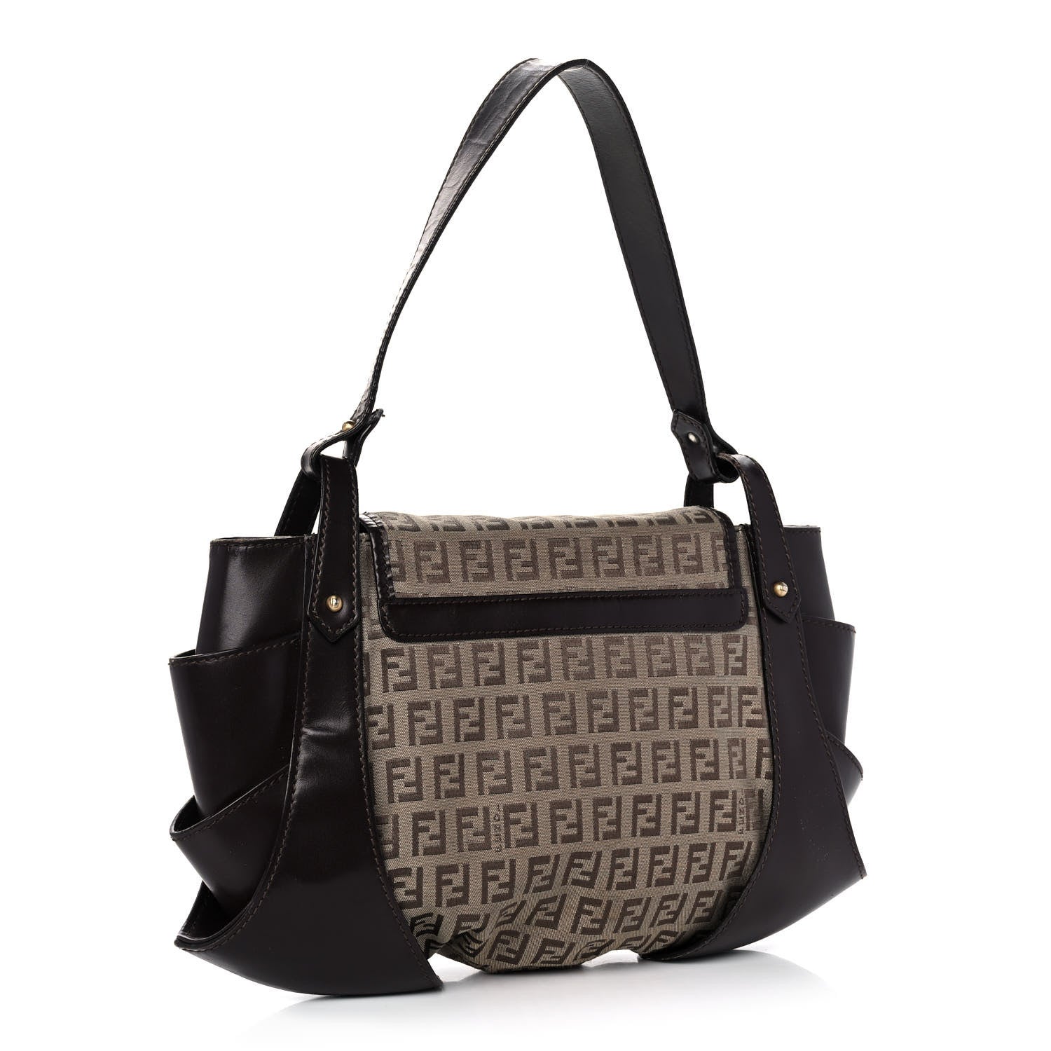 Fendi Zucchino Cuoio Ingrassato Medium Compilation Hobo Panna Salvia Moro 3 of 14