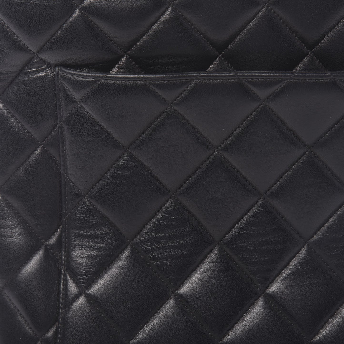 Lambskin Quilted Medallion Tote Black