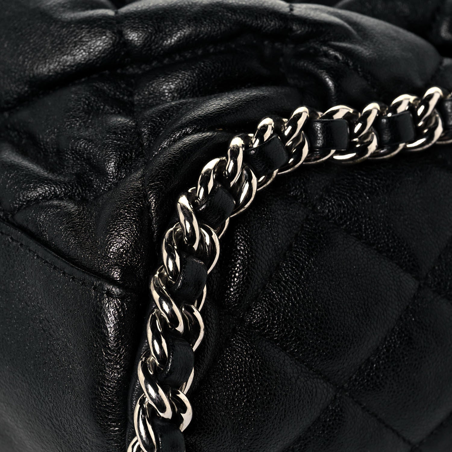 Chanel Washed Lambskin Chain Around Hobo Black 8 of 13