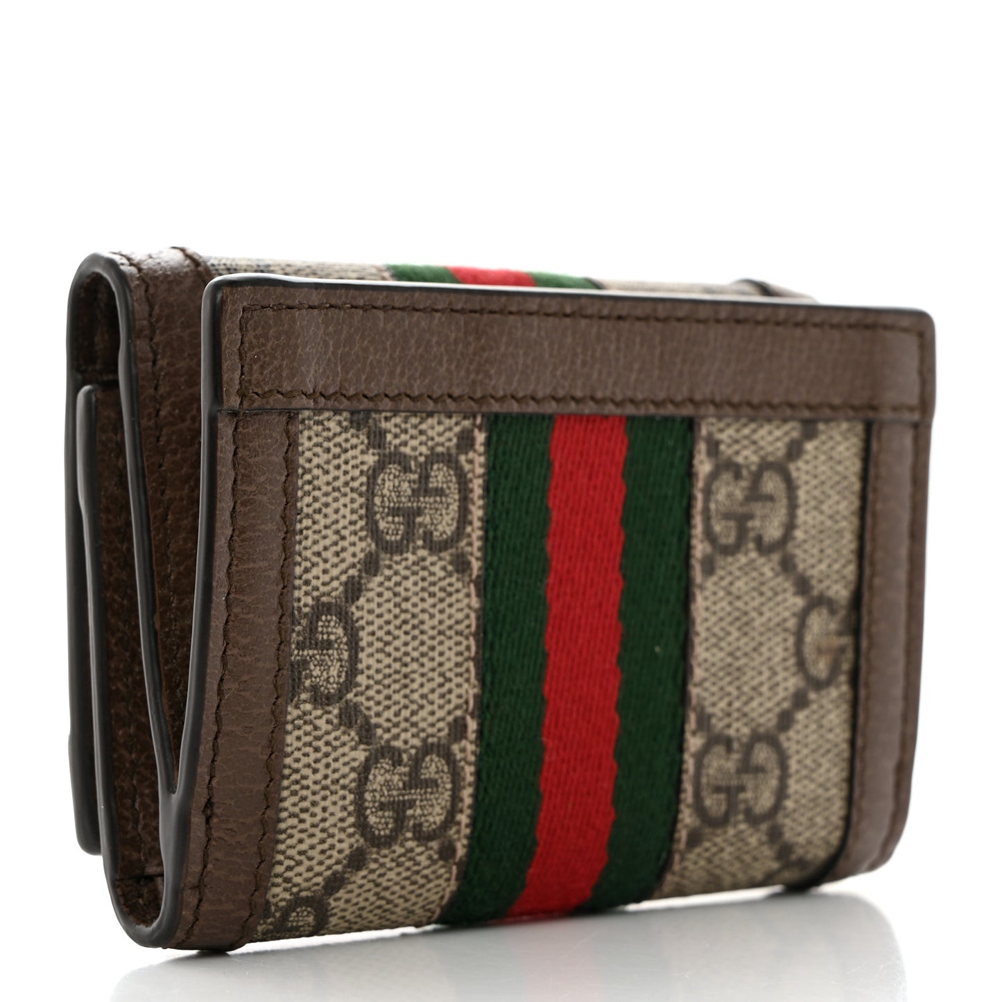 GG Supreme Monogram Web Ophidia Bi-Fold Wallet Beige New Acero