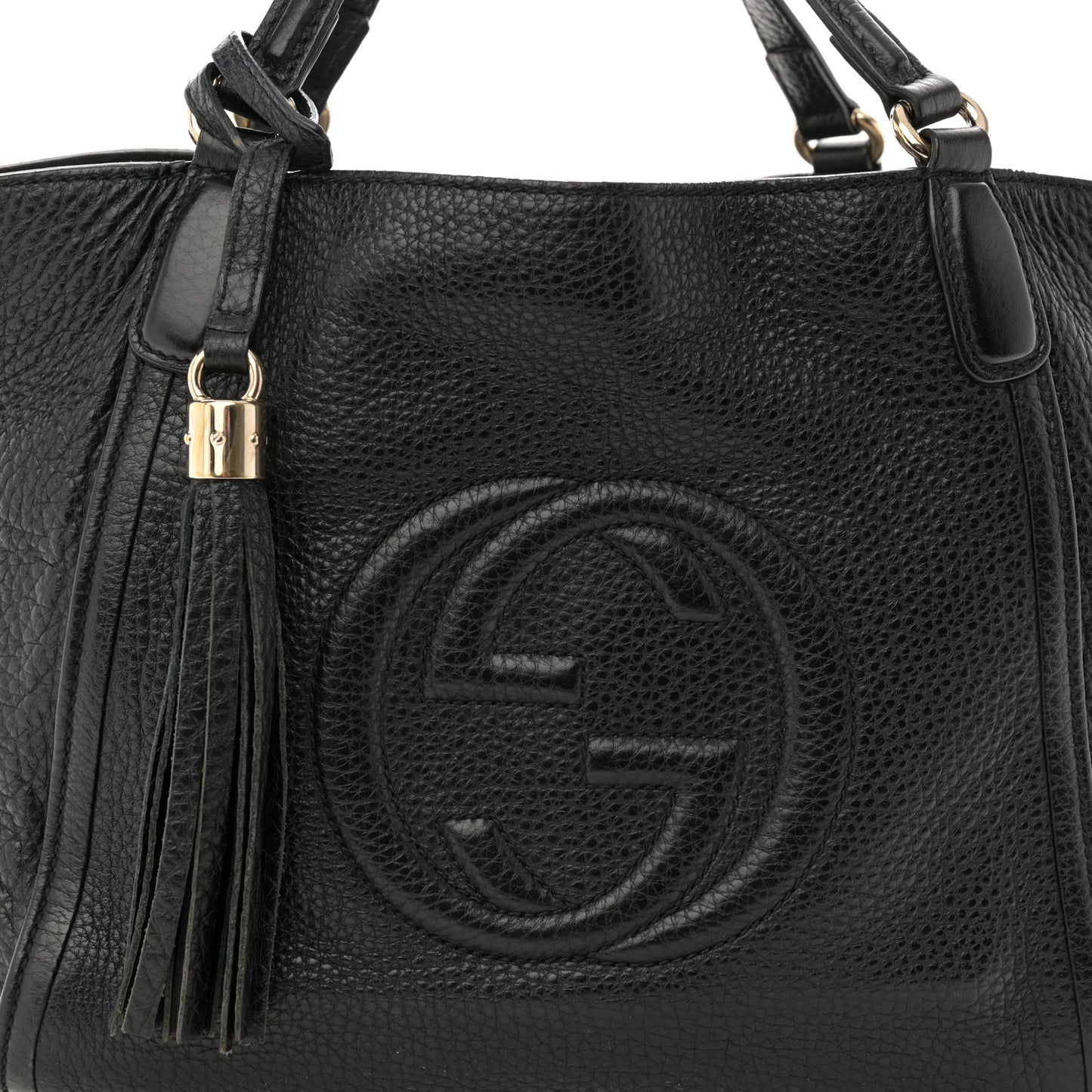 Pebbled Calfskin Small Soho Shoulder Bag Black