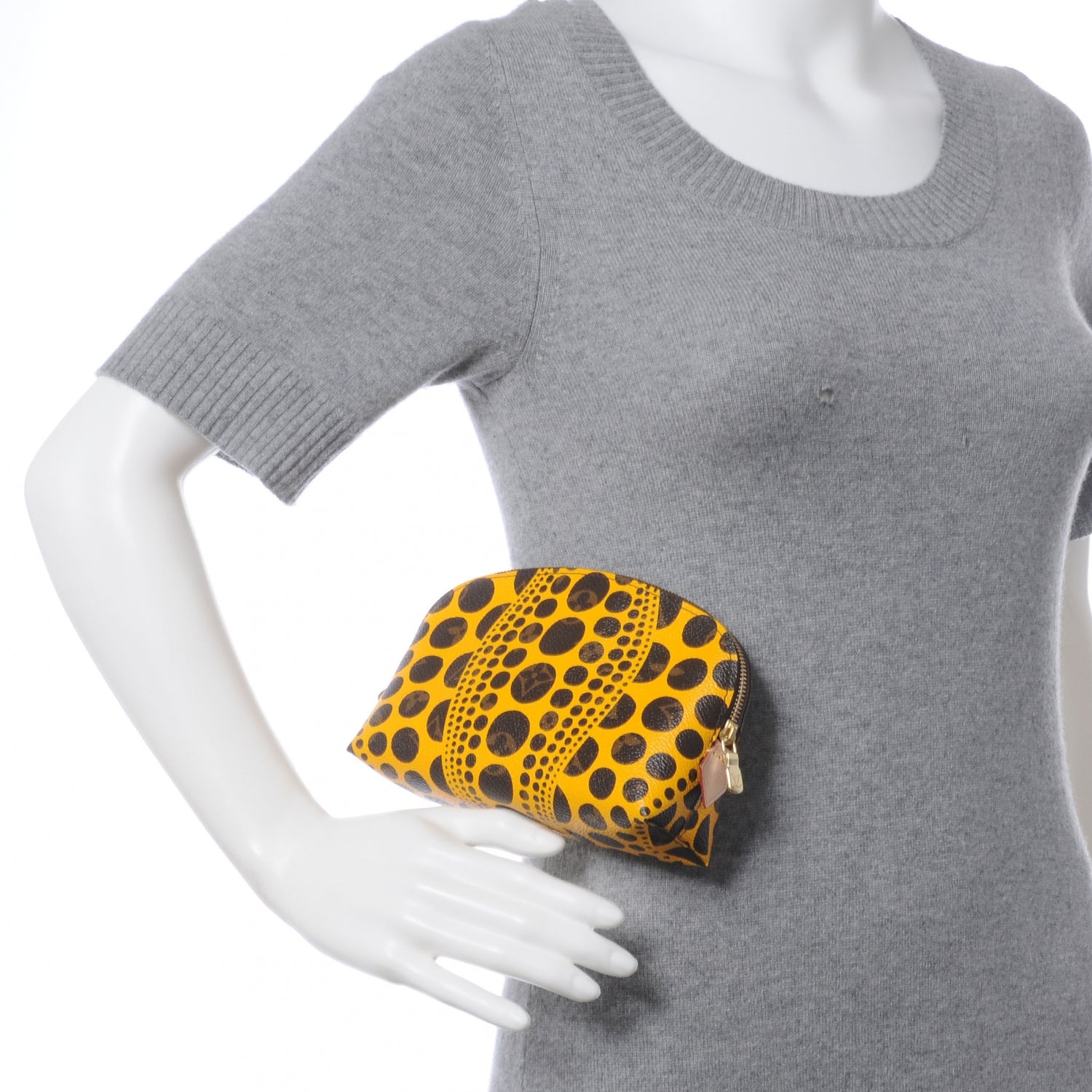 Louis Vuitton Monogram Kusama Pumpkin Dots Cosmetic Pouch Yellow 2 of 7