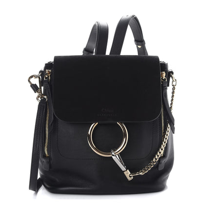 Chloe Suede Calfskin Small Faye Backpack Black 1 of 7
