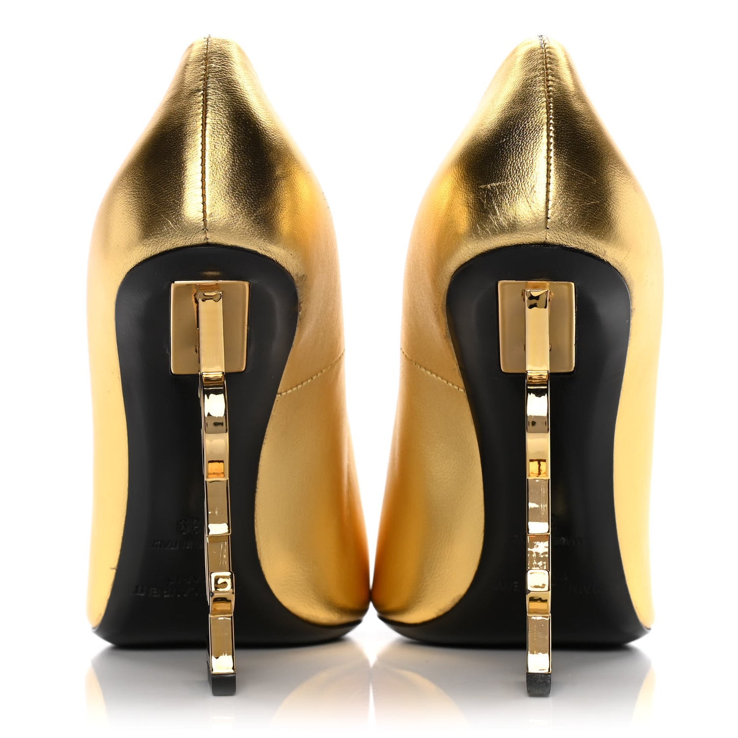 Calfskin Opyum 100 Pumps 39 Gold