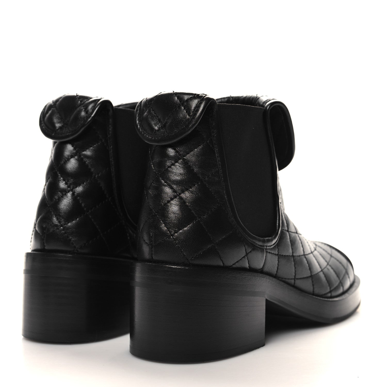 Chanel Lambskin Quilted Cap Toe CC Turnlock Booties 37 Black 4 of 9