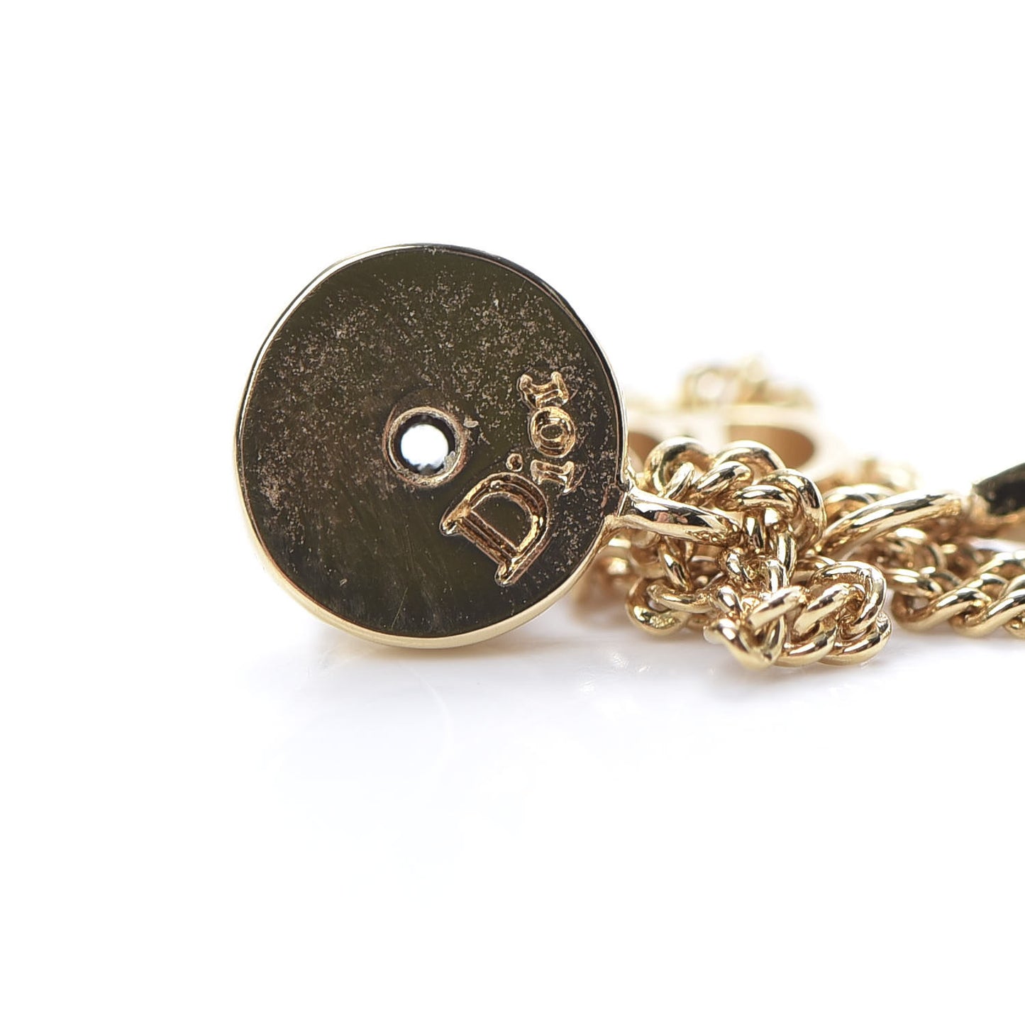 Crystal Heart Dangle Chain Earrings Gold