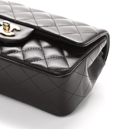 Chanel Lambskin Quilted Mini Rectangular Flap Dark Brown 10 of 10