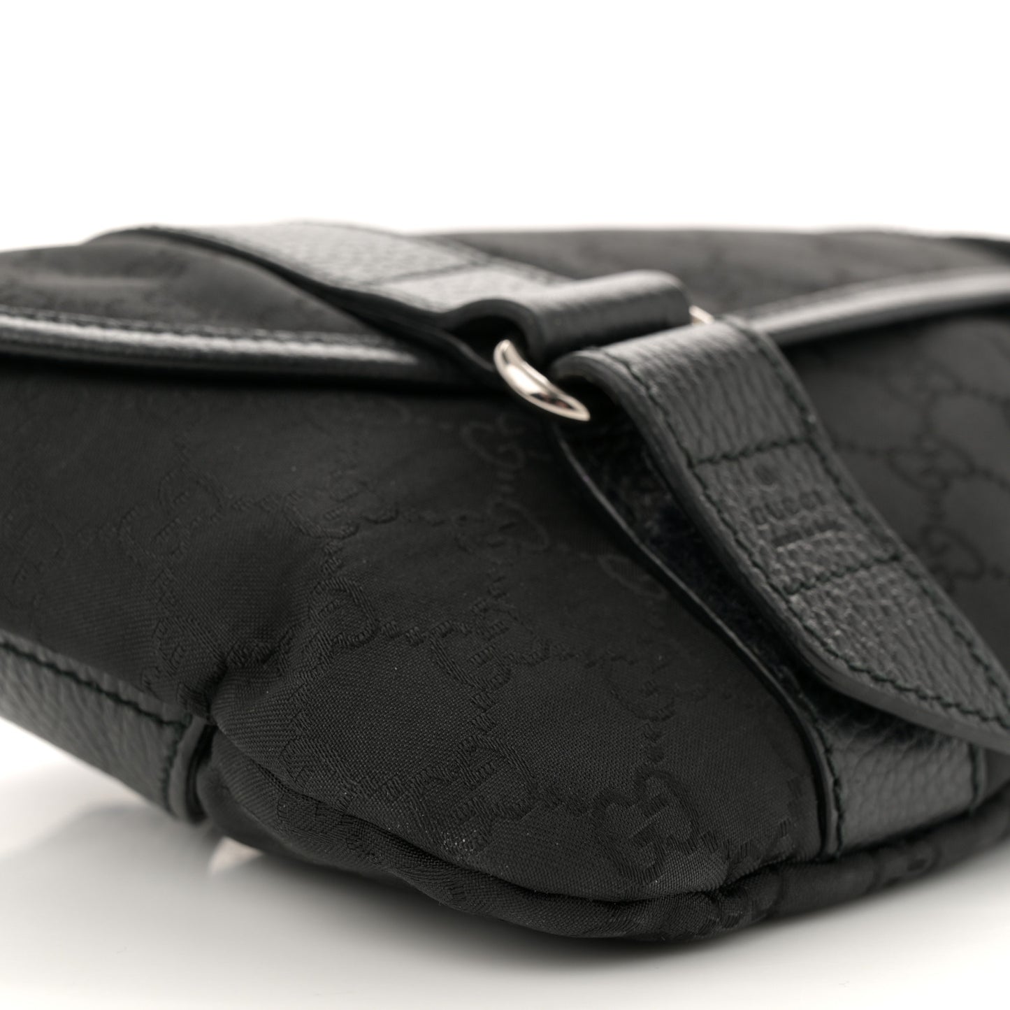 Nylon Monogram Waist Belt Bag  Black