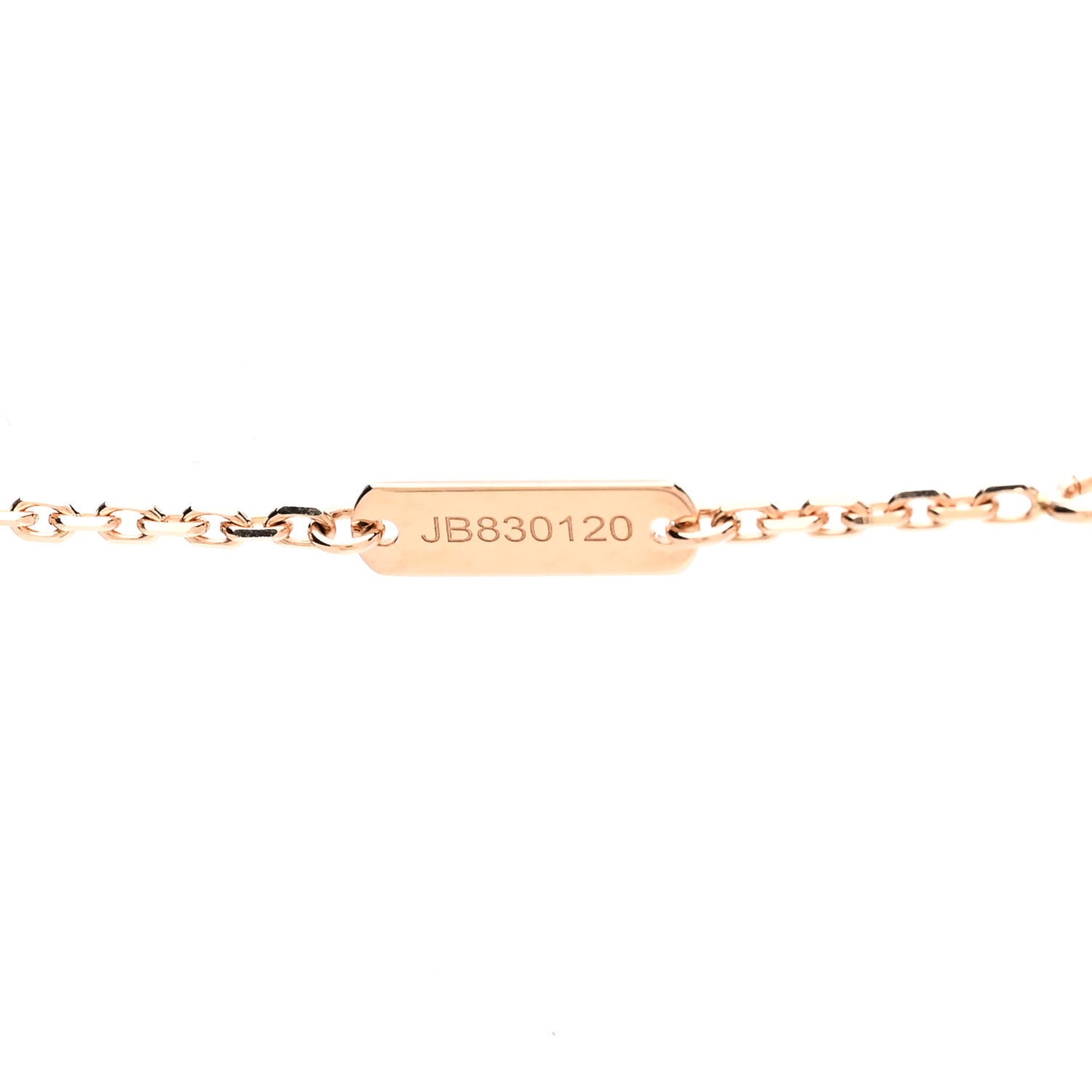 18K Rose Gold Diamond Rhodonite Vintage Alhambra Pendant Necklace