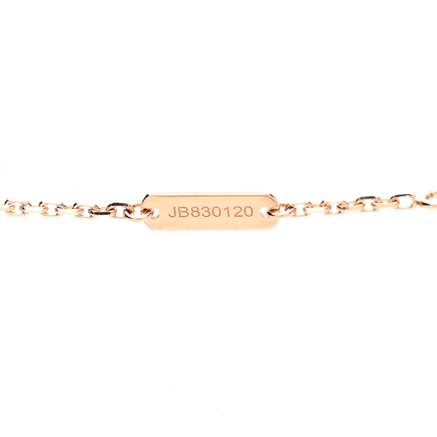 Van Cleef & Arpels 18K Rose Gold Diamond Rhodonite Vintage Alhambra Pendant Necklace 4 of 8