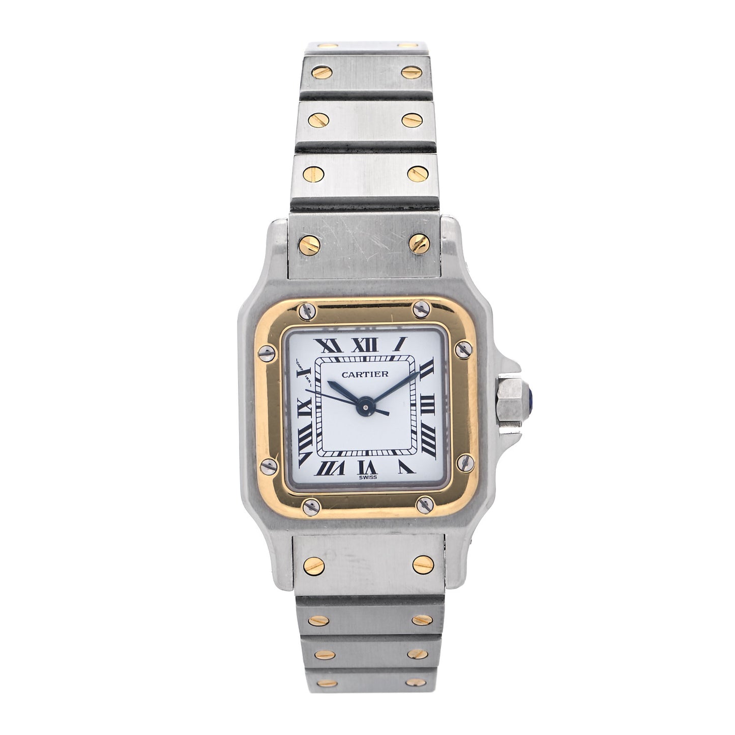 Stainless Steel 18K Yellow Gold 24mm Santos De Cartier Galbee Automatic Watch