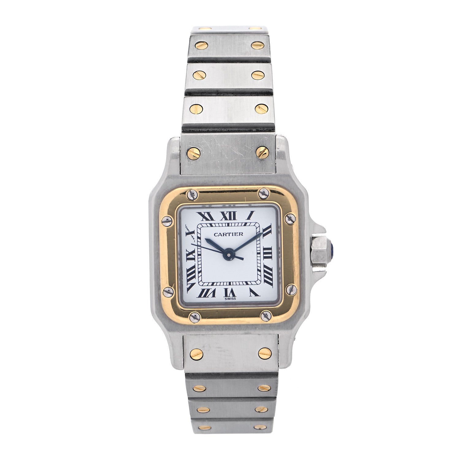 Cartier Stainless Steel 18K Yellow Gold 24mm Santos De Cartier Galbee Automatic Watch 1 of 4