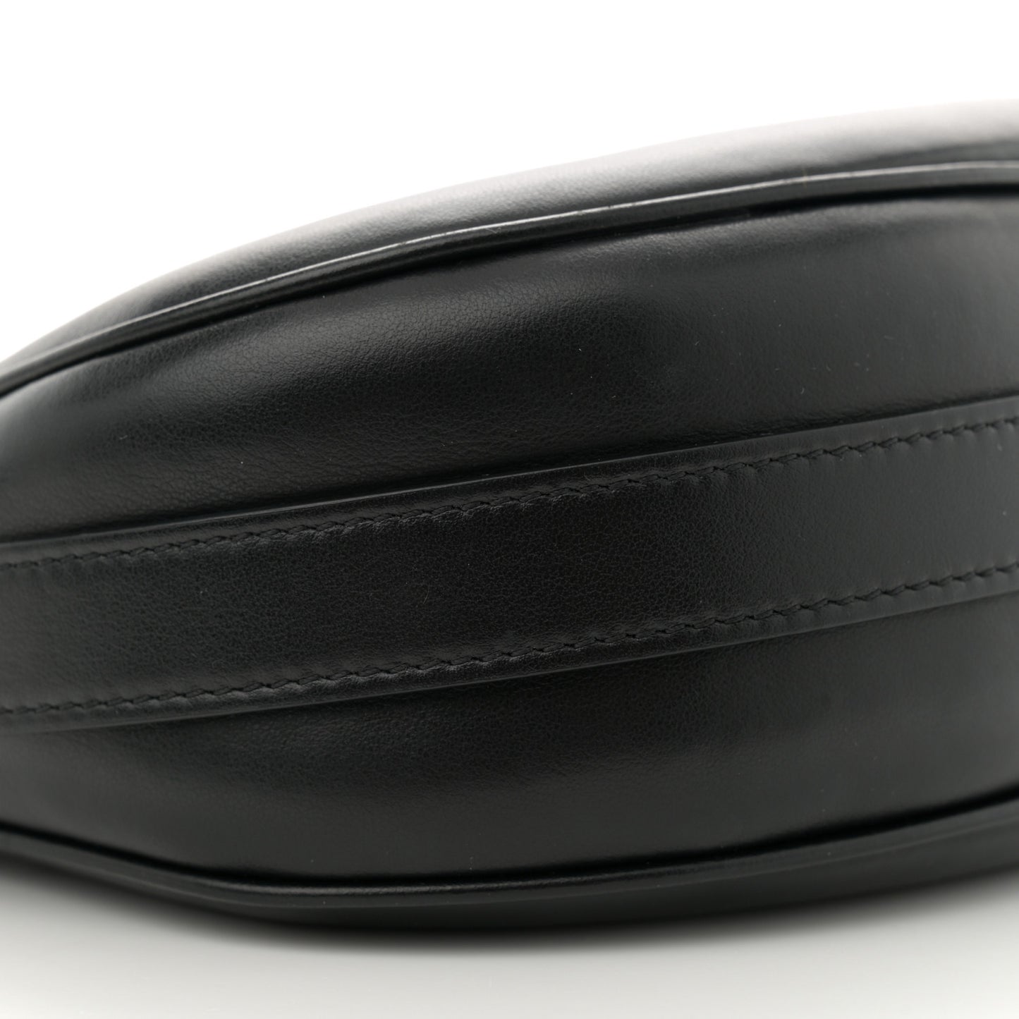 Smooth Calfskin Medium Strap Ava Shoulder Bag Black