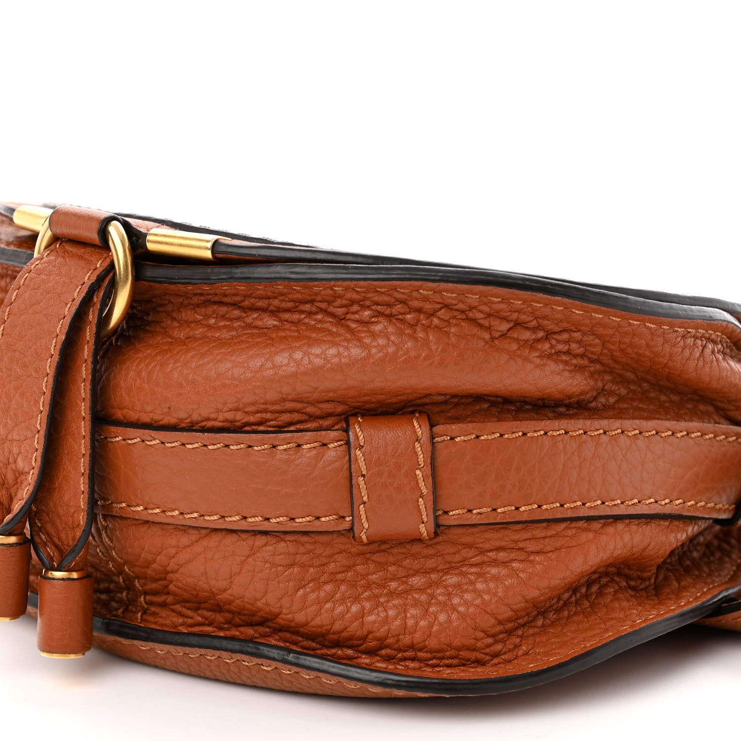Chloe Grained Calfskin Small Marcie Saddle Bag Tan 9 of 11