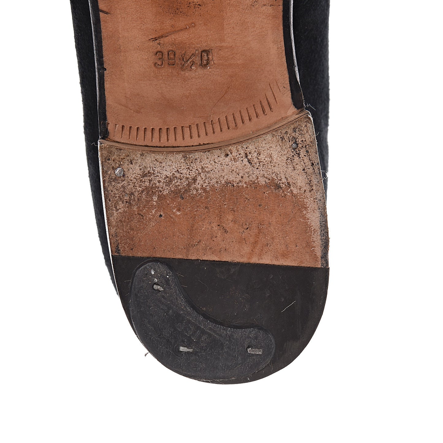 Suede Horsebit Womens Loafers 39.5 Black