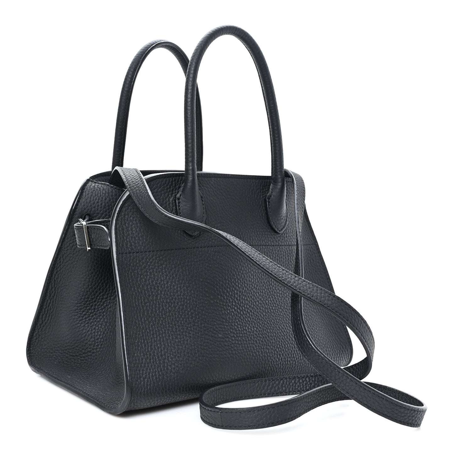 Grained Calfskin Soft Margaux 10 Bag Black