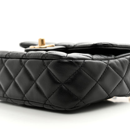 Chanel Lambskin Enamel Quilted Mini Coco Hearts Square Flap Black 10 of 10