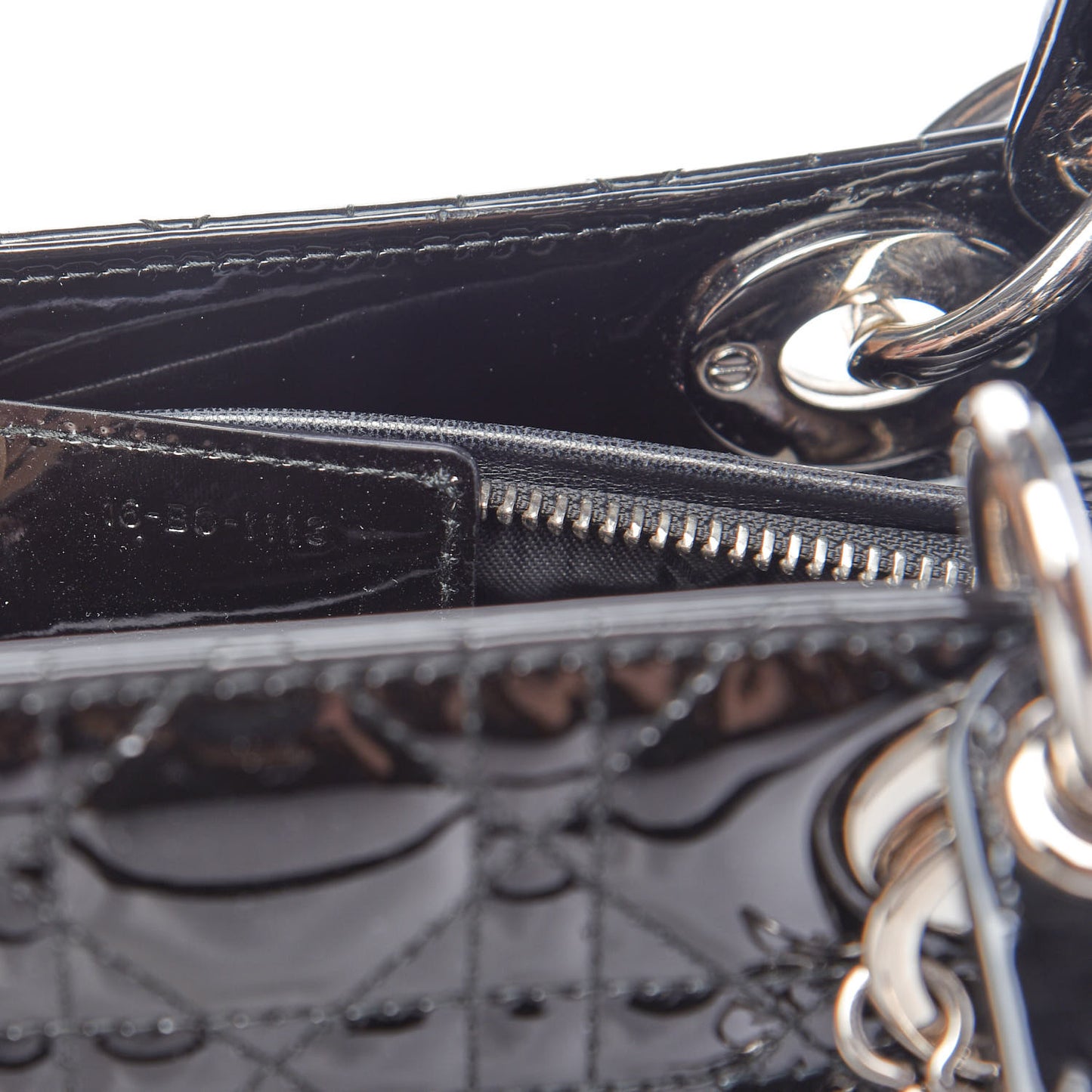 Patent Cannage Medium Lady Dior Black