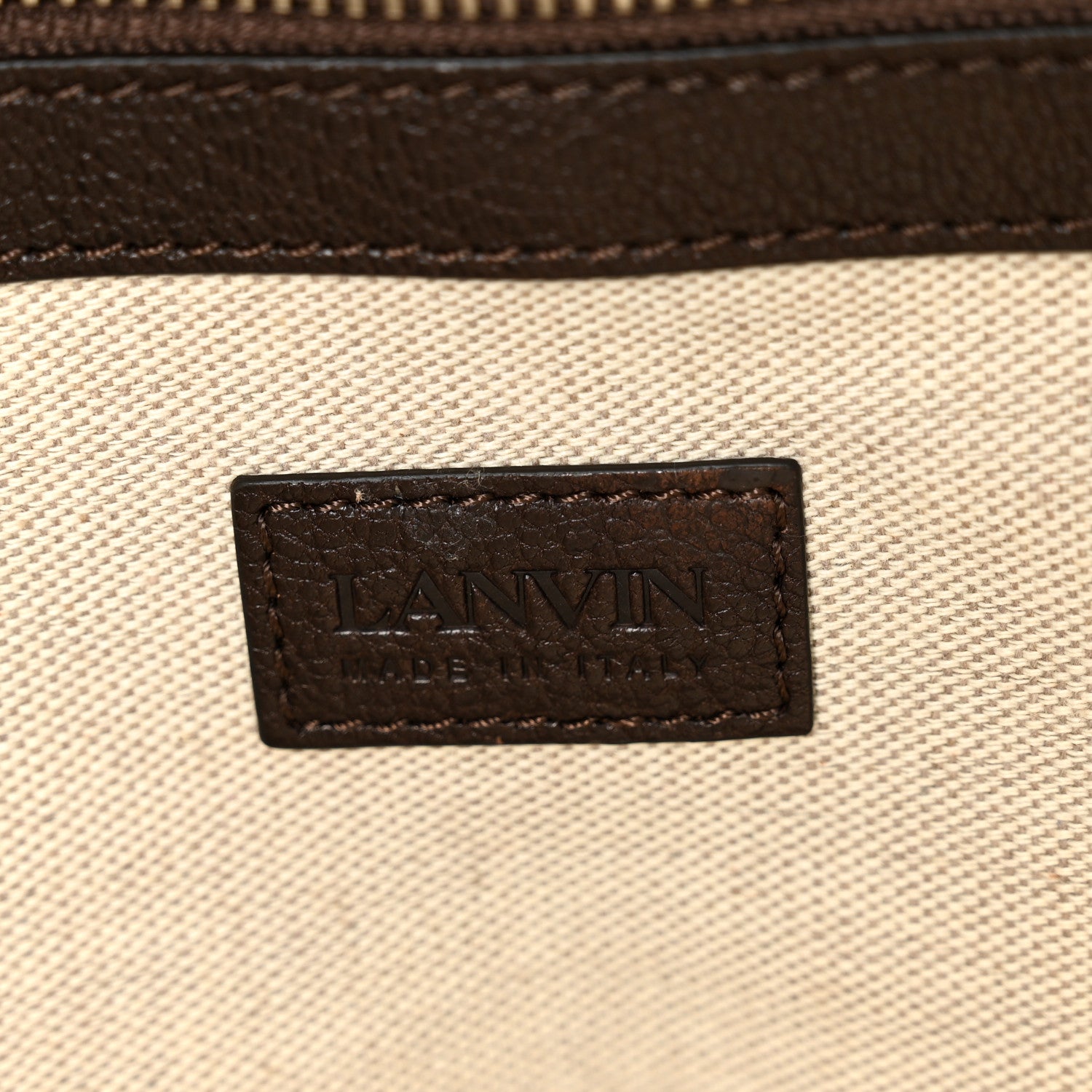 Lanvin X FUTURE Denim Calfskin Logo Print Travel Bag Blue Brown 5 of 8