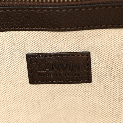 Lanvin X FUTURE Denim Calfskin Logo Print Travel Bag Blue Brown 5 of 8