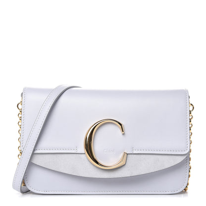 Chloe Calfskin Suede C Clutch With Chain Light Cloud 1 of 9