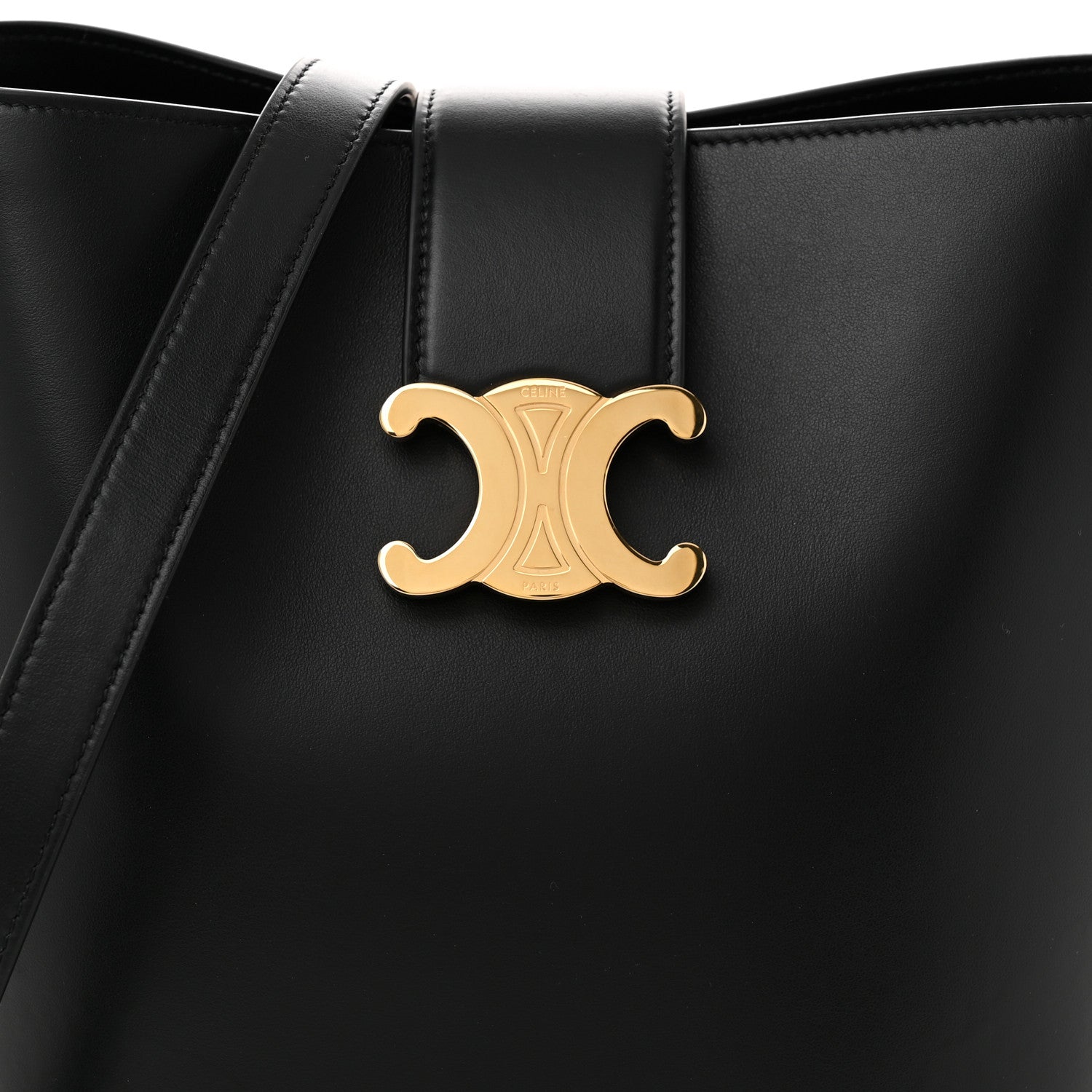 Celine Smooth Calfskin Triomphe Medium Louise Bag Black 8 of 10