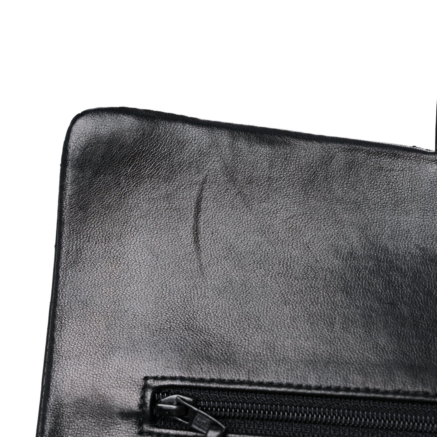Lambskin Quilted Medium Double Flap Black