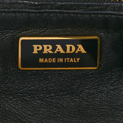 Prada Ostrich Small Double Zip Tote Black 6 of 9