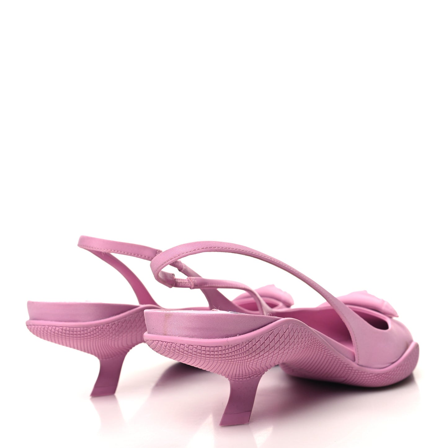 Nylon Flower Pointed Toe 45mm Slingback Pumps 40 Primula