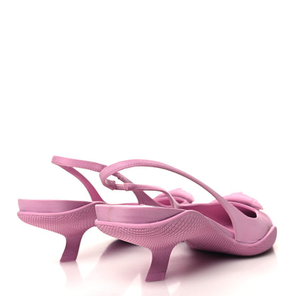 Prada Nylon Flower Pointed Toe 45mm Slingback Pumps 40 Primula 4 of 11