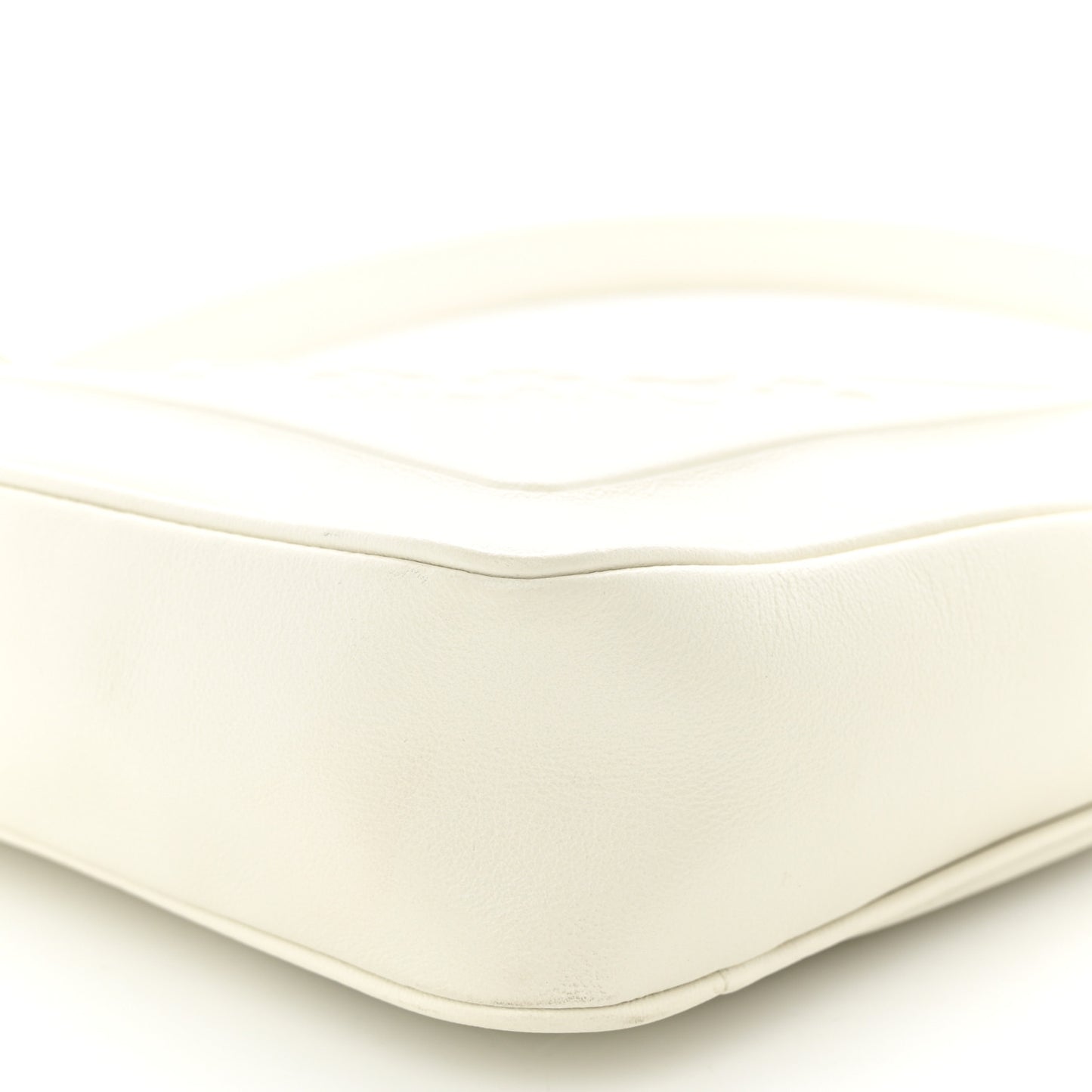 Grace Lux Triangle Logo Embossed Mini Triangle Bag White
