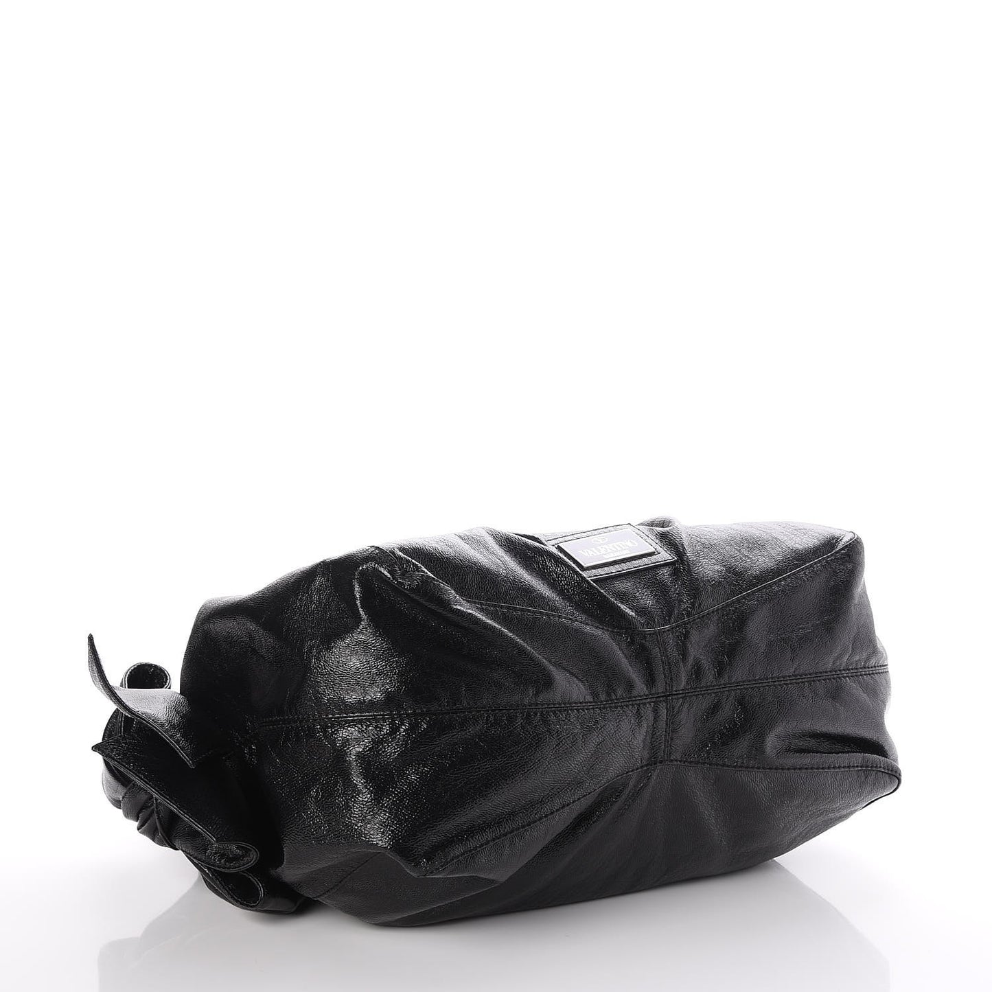 Crinkled Canvas Nuage Bow Hobo Black