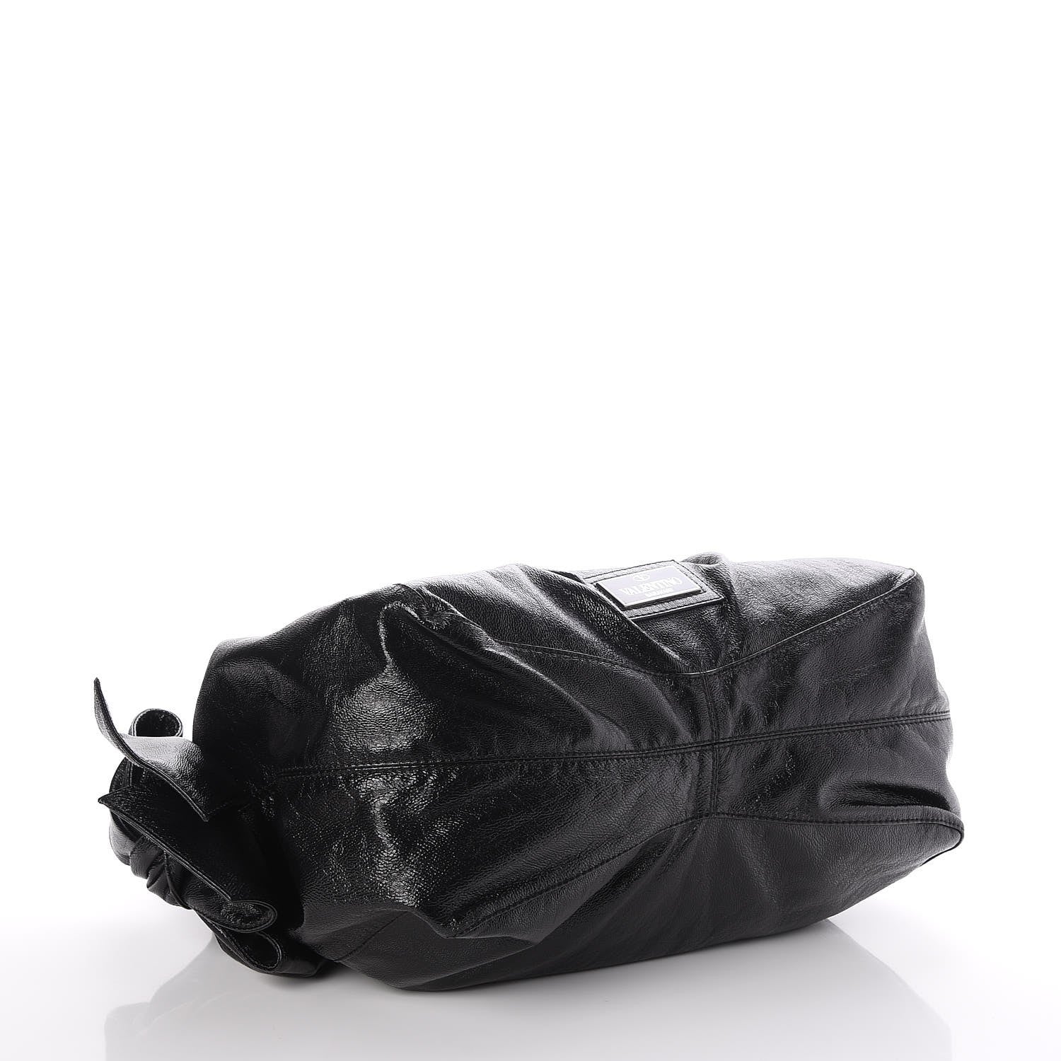 Valentino Garavani Crinkled Canvas Nuage Bow Hobo Black 4 of 7