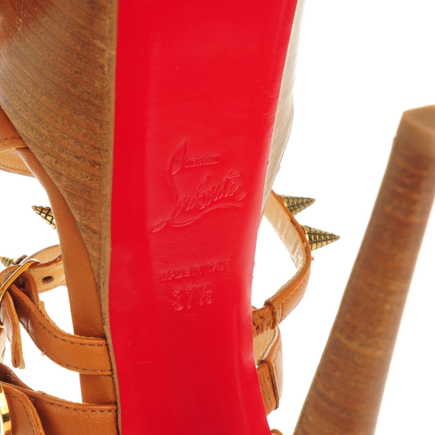Christian Louboutin Calfskin Botticellita 160 Sandals 37.5 Brown 6 of 7