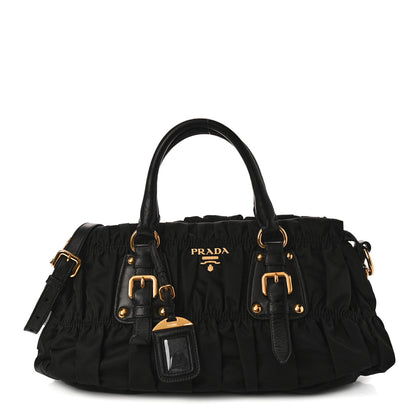 Prada Tessuto Nylon Nappa Gaufre Shopping Satchel Black 1 of 8
