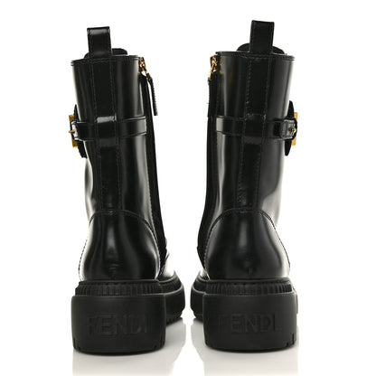 Fendi Vitello Abrasivato Fendigraphy 50mm Biker Boots 36 Black 5 of 9
