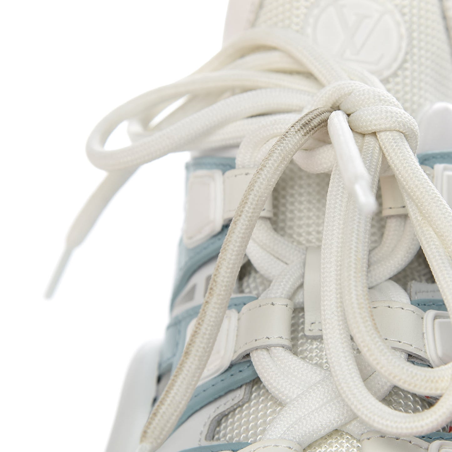 Calfskin Technical Nylon LV Archlight Sneakers 41 White Blue Gris