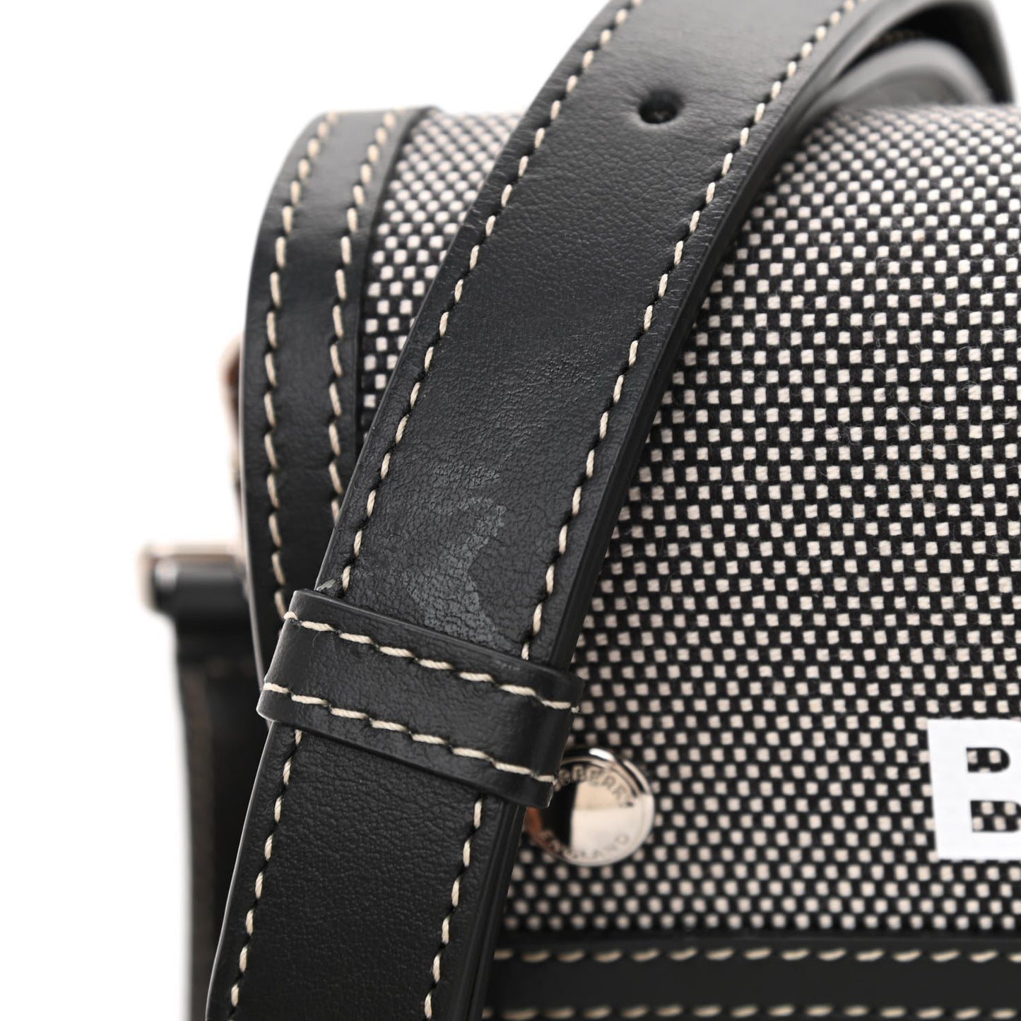 Cotton Canvas Horseferry Print Crossbody Black