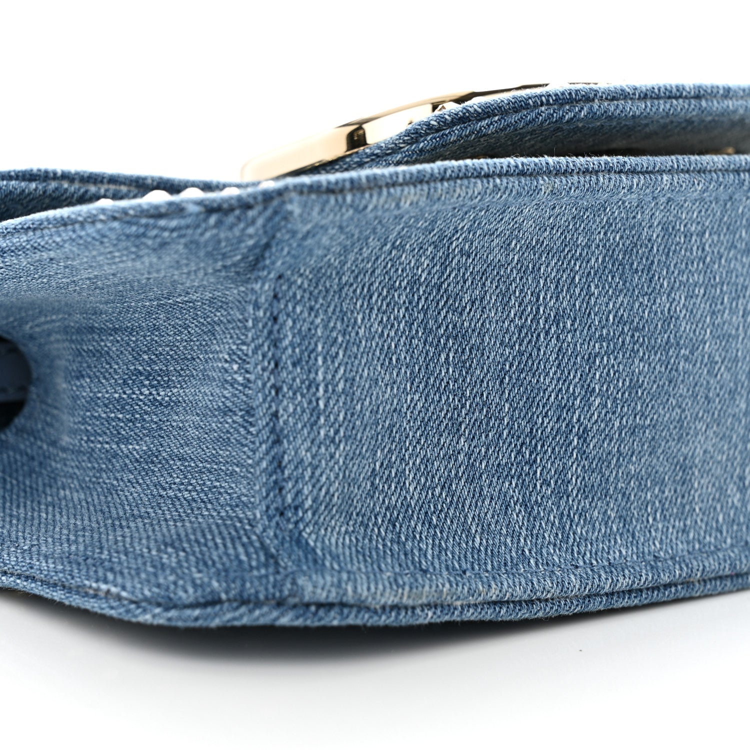 Valentino Garavani Denim Crystal Vlogo Small Loco Shoulder Bag Blue 8 of 10