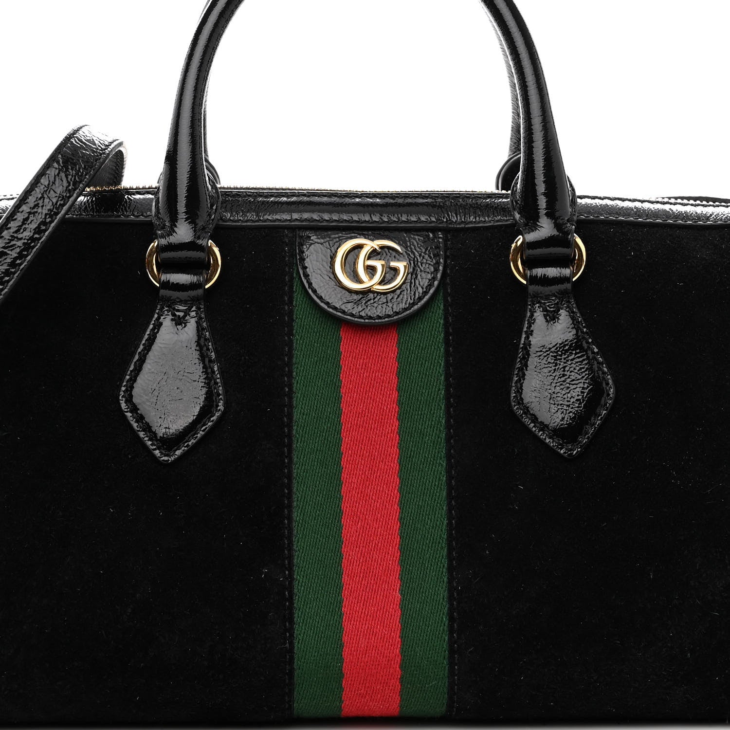 Gucci Suede Patent GG Web Medium Ophidia Boston Black 7 of 9